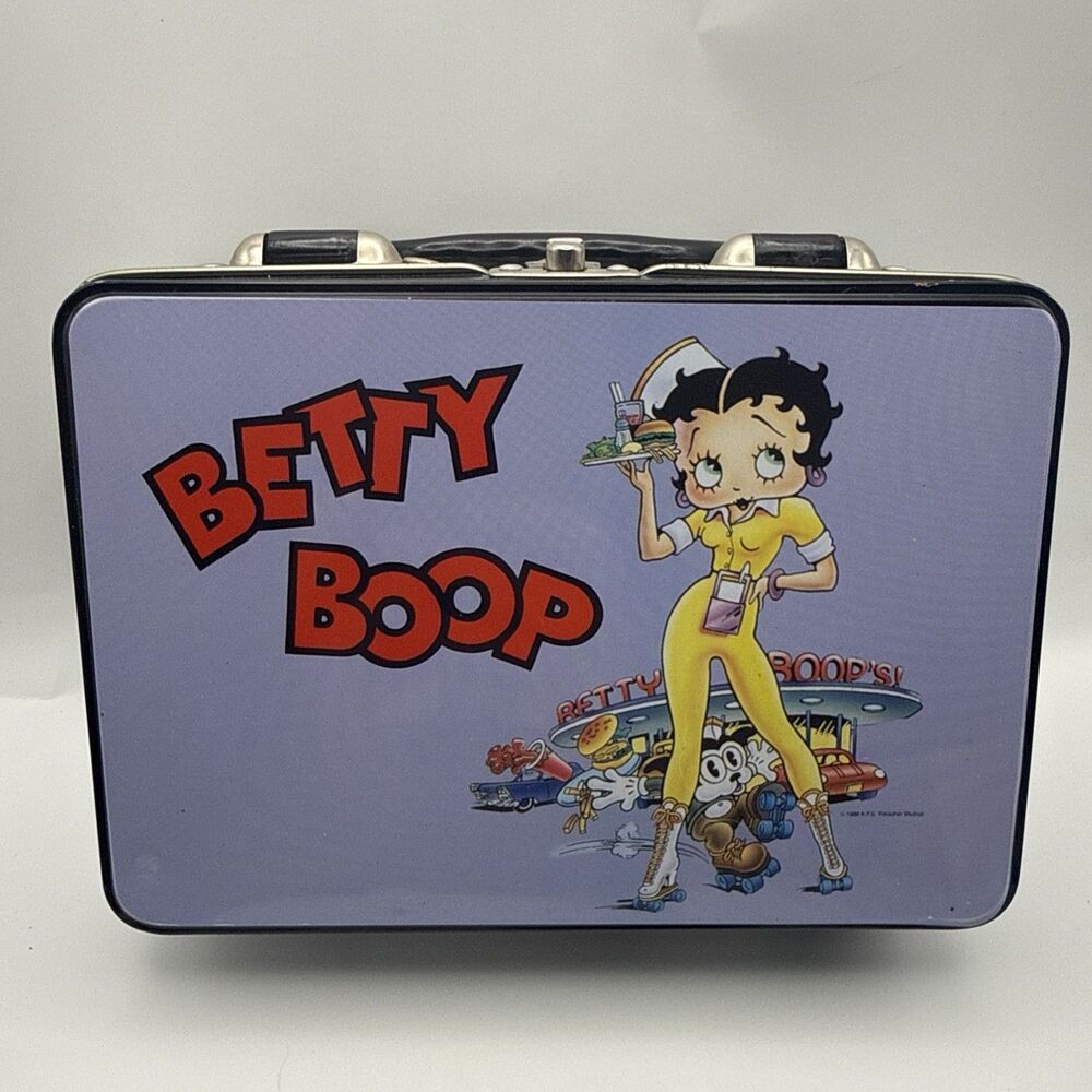 BETTY BOOP DINER LUNCH BOX HANDBAG PURSE METAL TIN VANDOR 1996 Clean